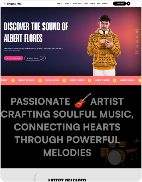 Music website templates