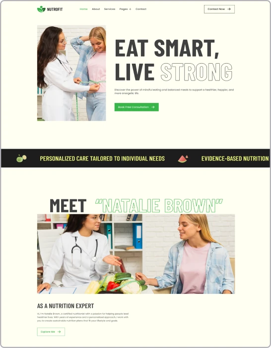 nutrofit webflow template