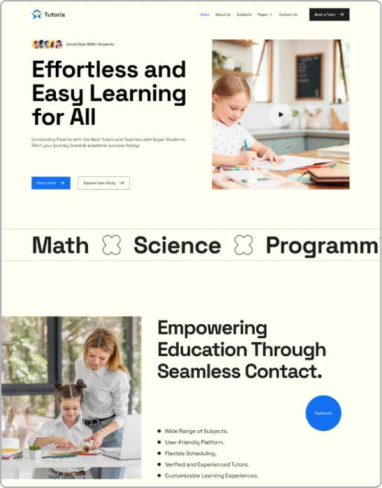 tutoria webflow template