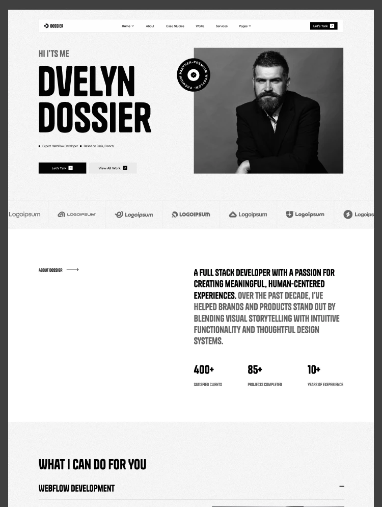Dossier - Webflow Portfolio & Agency Website Template