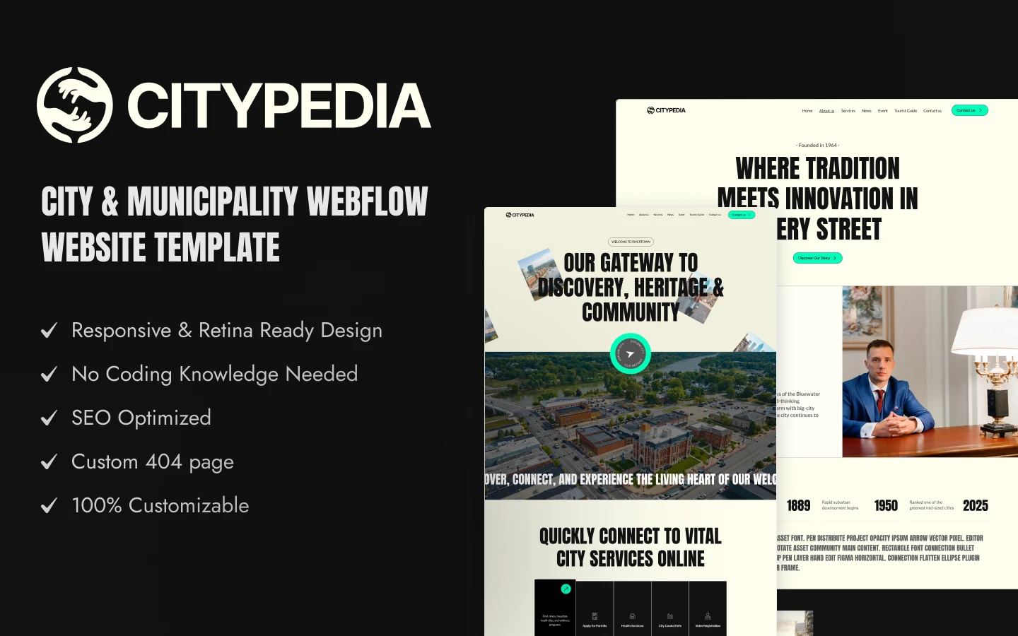 citypedia_preview_image_1 - TNCFlow Citypedia logo on black background with