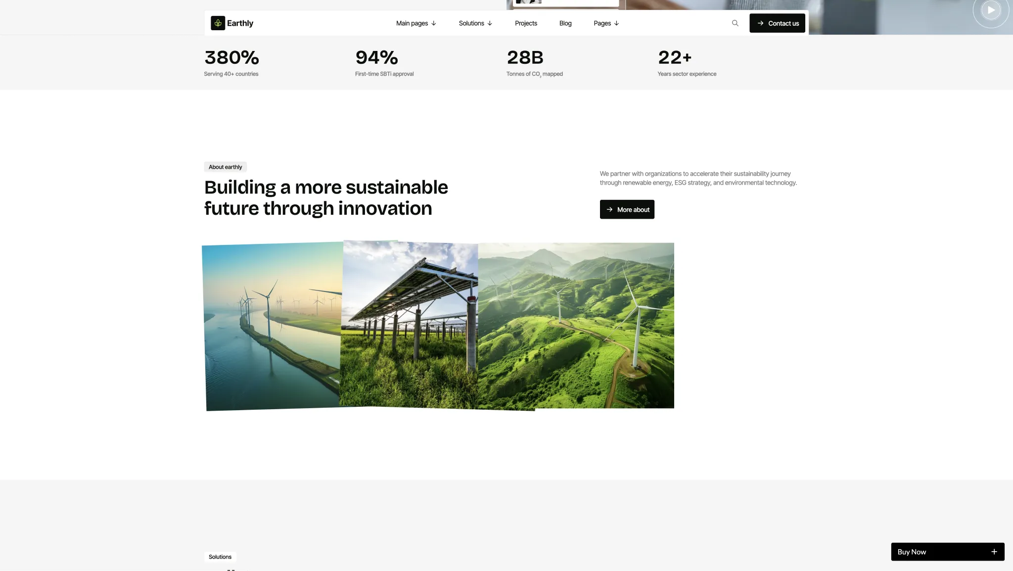50 Plus Reusable Components - TNCFlow Collage of renewable energy: wind turbines by a coastline, solar panels, and wind turbines on green hills
