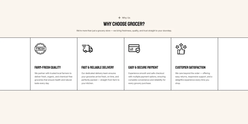 why_choose_grocer_section - TNCFlow Farm-Fresh Quality: fresh, organic groceries delivered by trusted local farmers.