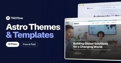 Best Astro themes and templates, featuring TNCFlow Astro template previews