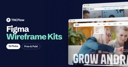 Best Figma wireframe kits, with finished TNCFlow Figma template previews