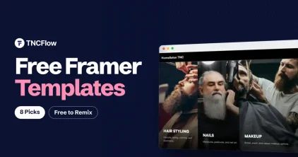 Best free Framer templates, featuring the free HomeSalon TNC Framer template