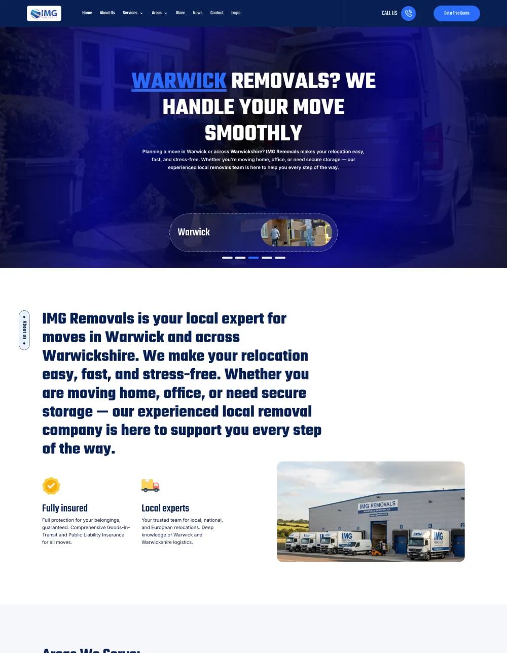 IMG Removals Warwick location page